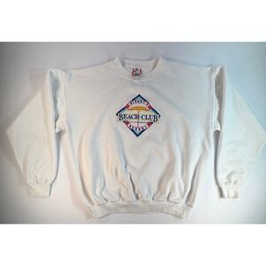 Vintage Disney Designs Beach Club Resort Sweatshirt White XL Made in USA 90s